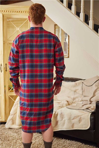 Flannel Nightshirt LV 12 -Red Navy Check